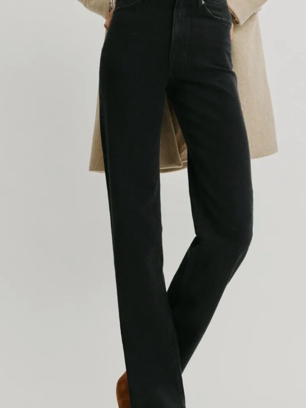 Réformation Wilder High-Rise Straight Black Jeans